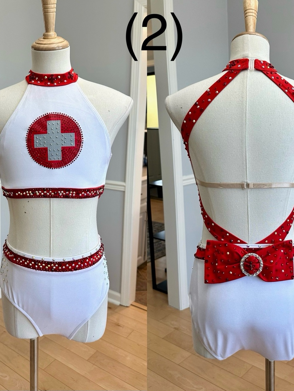 Red & White Kids nurse costume